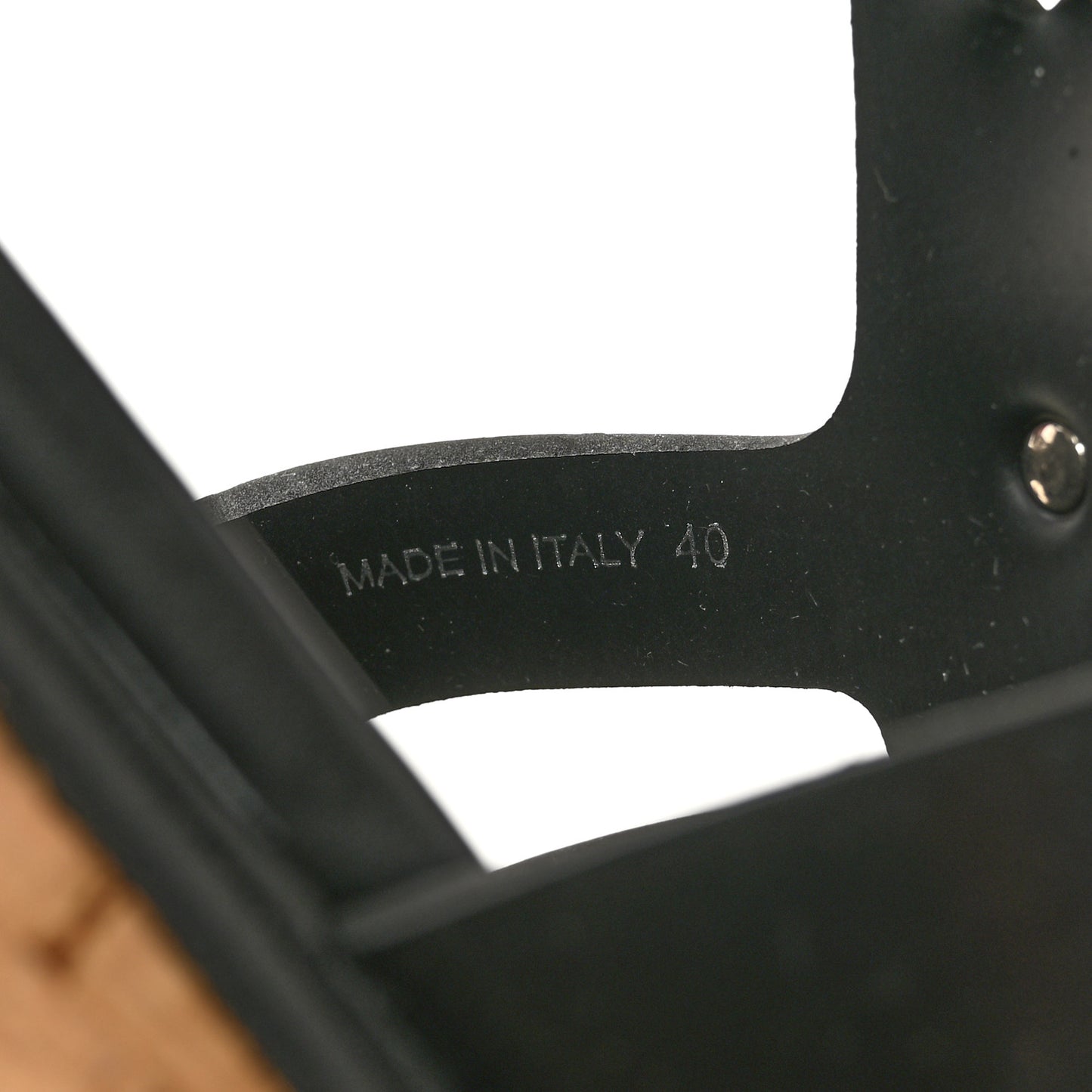 Foam Rubber Cork Triangle Logo Platform Cage Sandals  40 Black