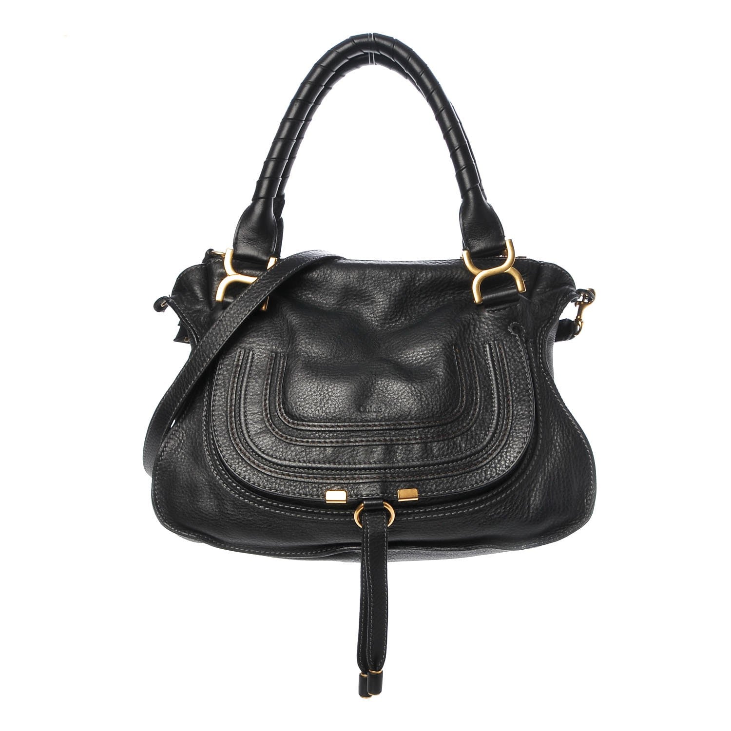 Chloe Calfskin Small Marcie Satchel Black 1 of 12
