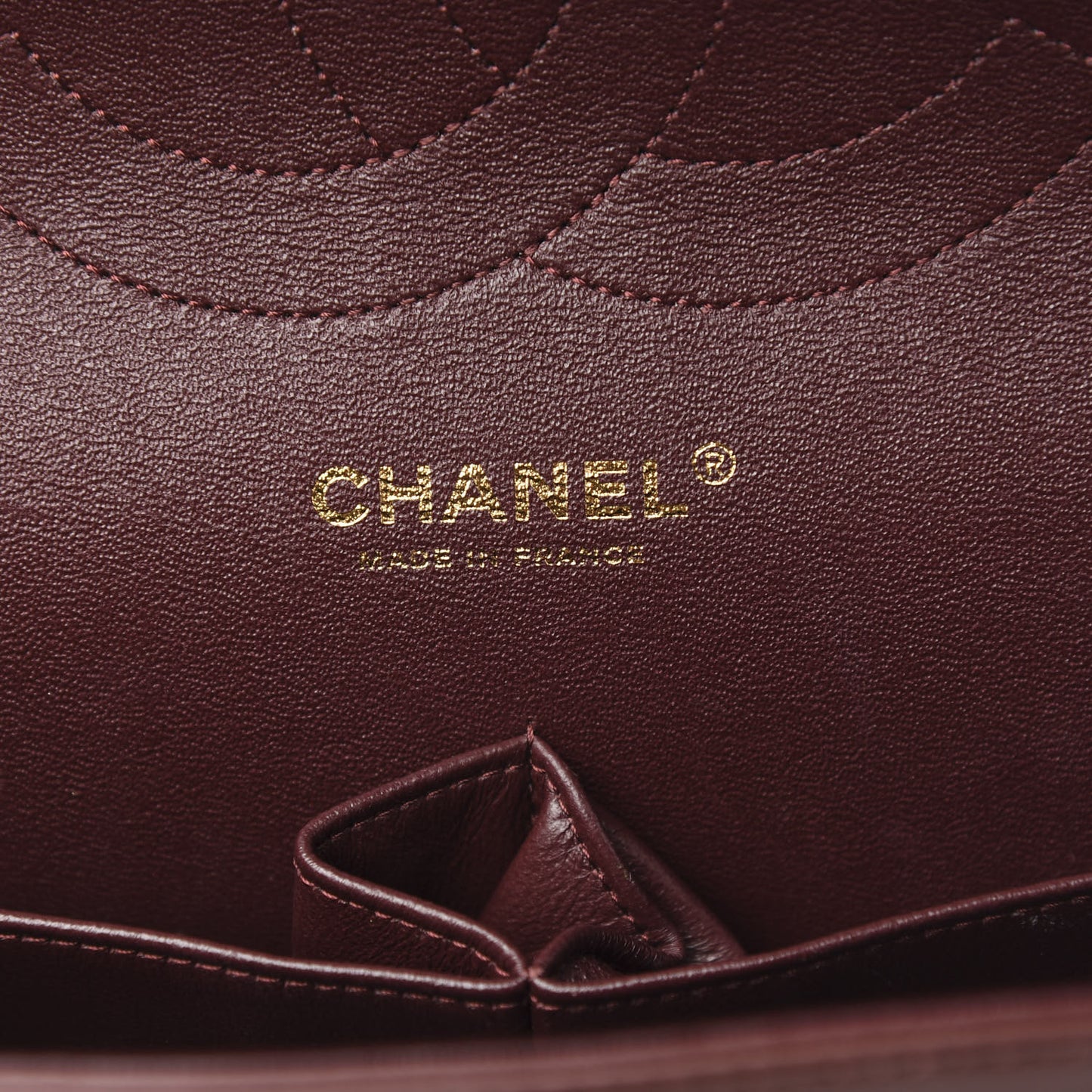 Lambskin Quilted Jumbo Double Flap Burgundy