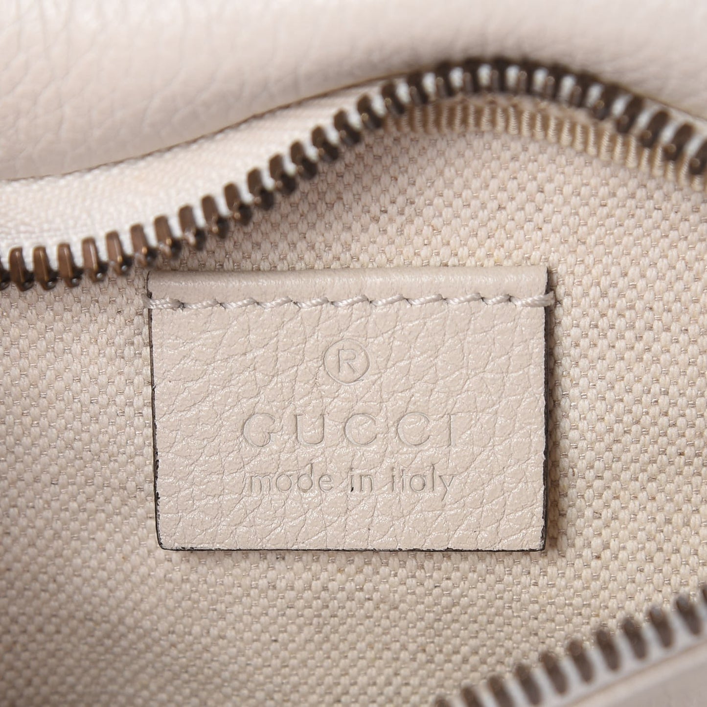 Grained Calfskin Small Logo Belt Bag White