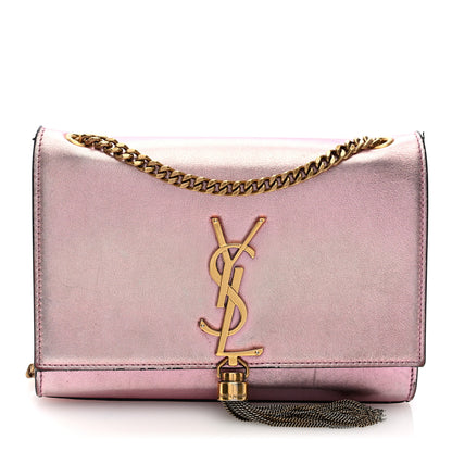 Saint Laurent Metallic Calfskin Small Classic Monogram Kate Tassel Satchel Pink 1 of 11