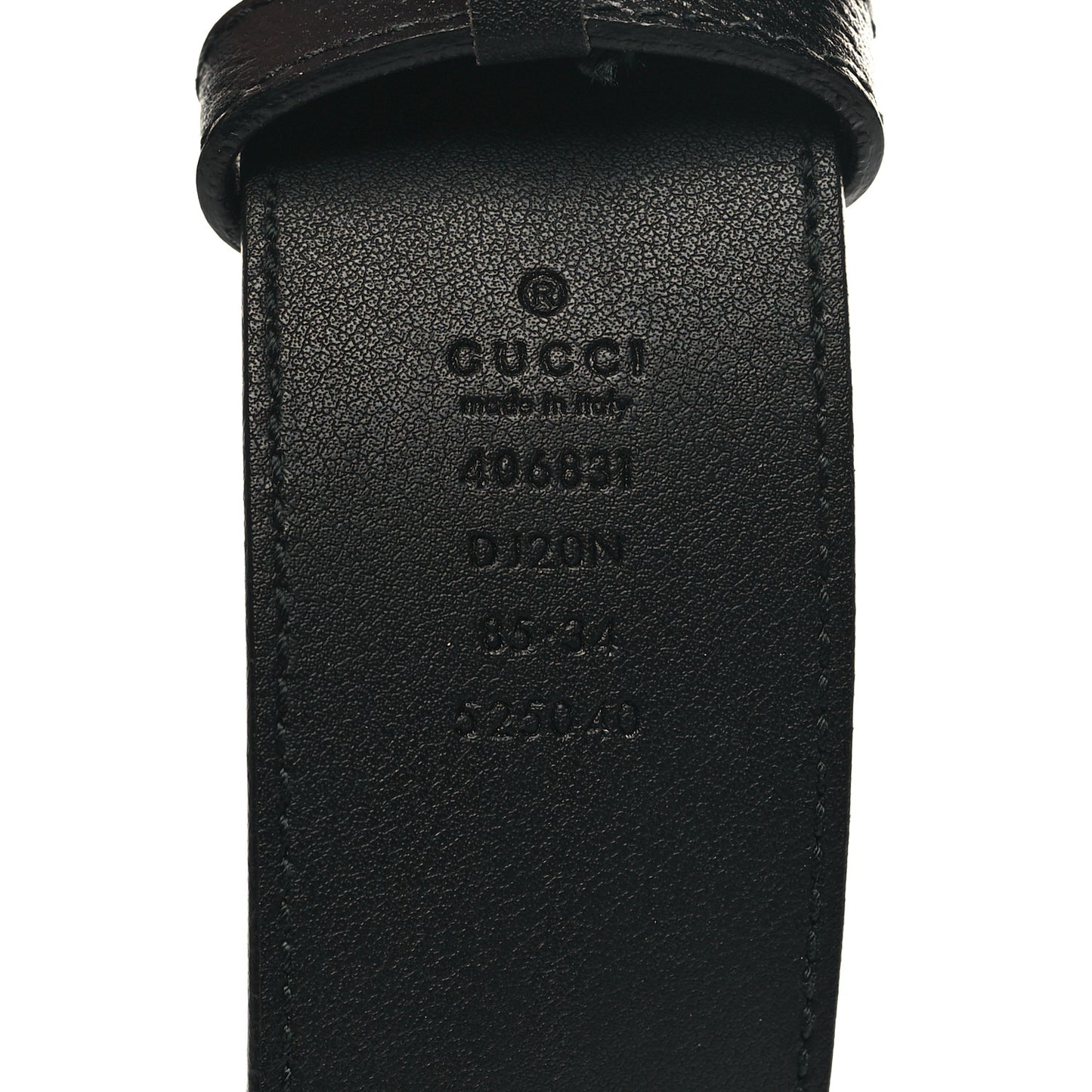 Textured Dollar Calfskin Nickel Double G 40mm Belt 85 34 Black