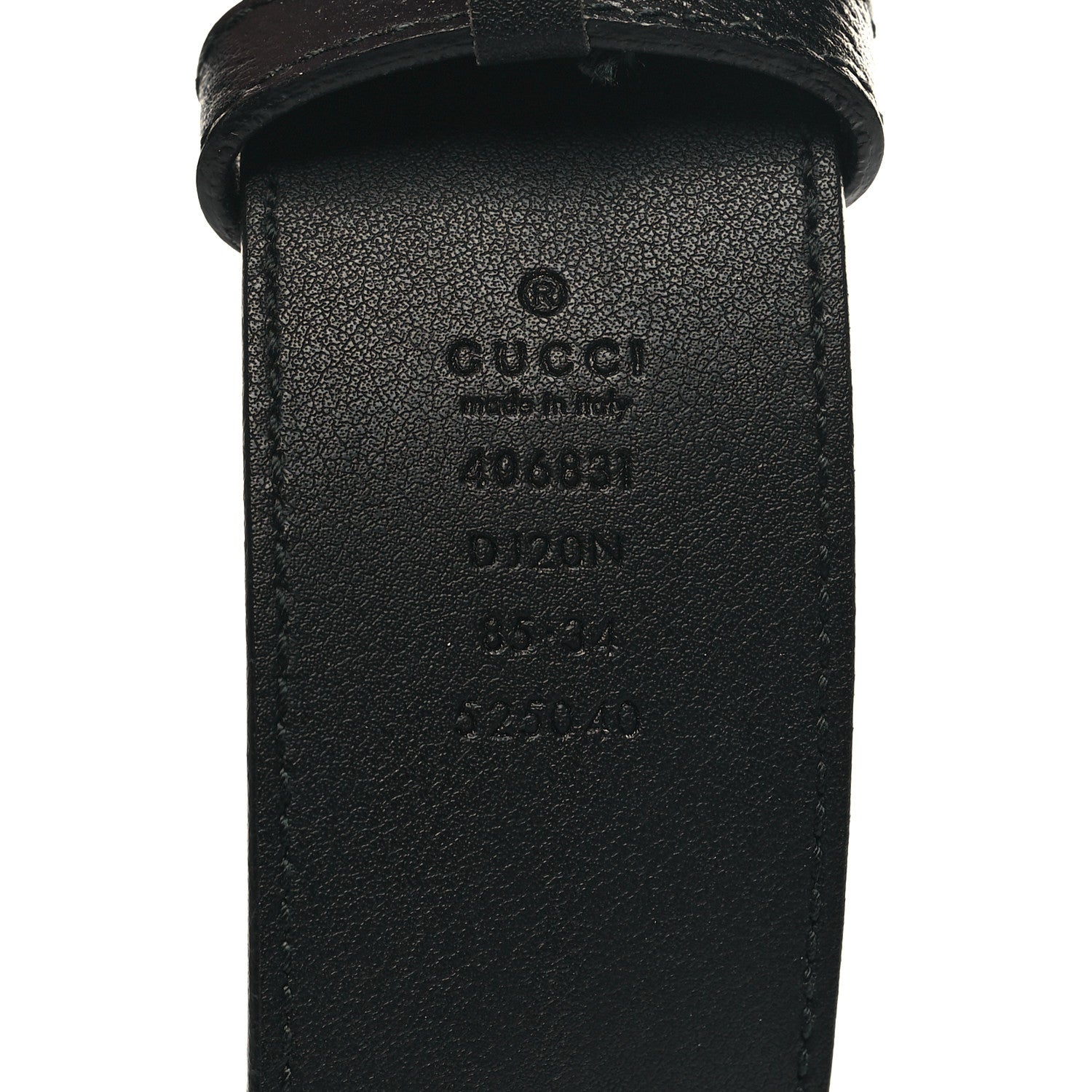 Gucci Textured Dollar Calfskin Nickel Double G 40mm Belt 85 34 Black 5 of 5