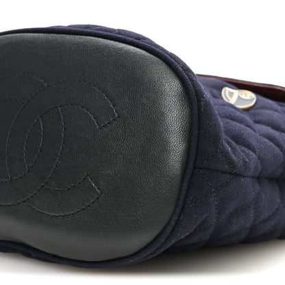 Chanel Wool Lambskin Quilted Paris Hamburg Charms Bucket Bag Dark Navy 9 of 9