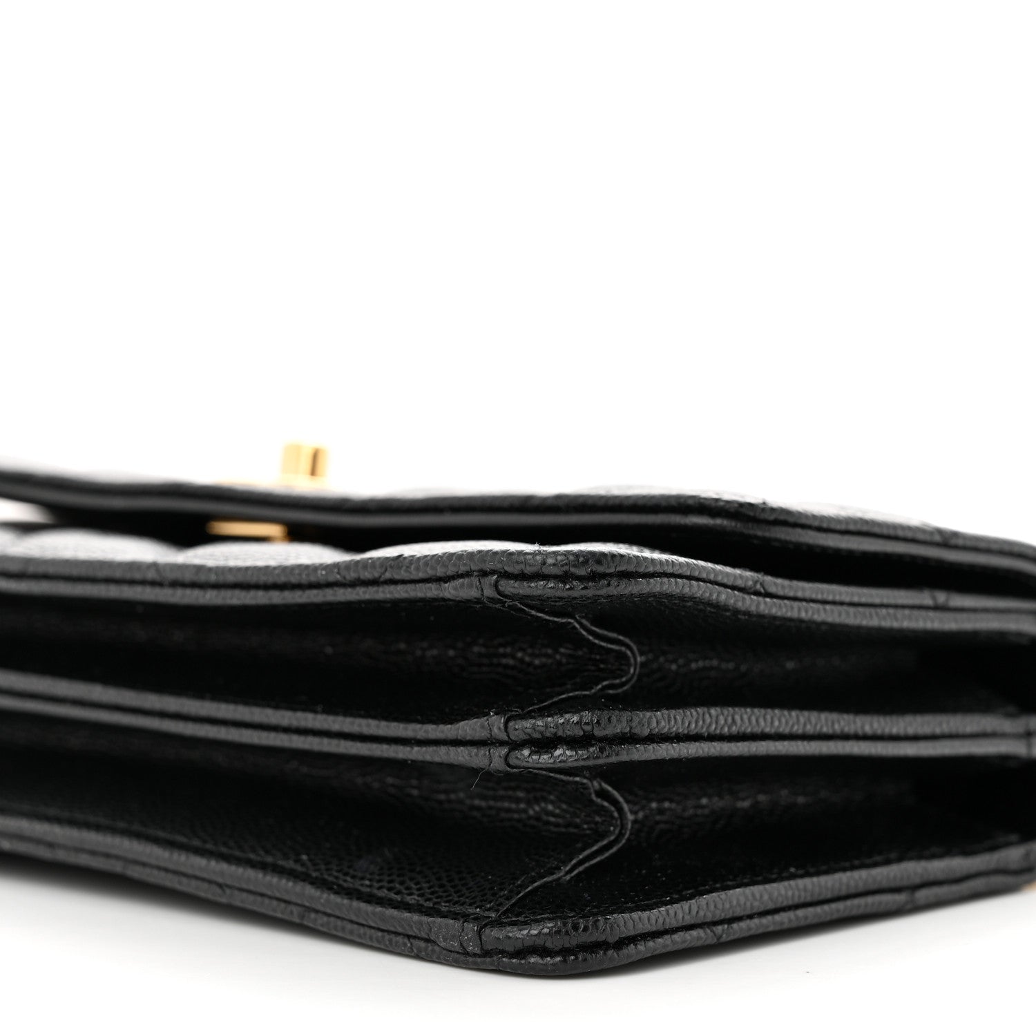 Chanel Shiny Caviar Quilted Flap Charm Wallet On Chain WOC Black 11 of 13