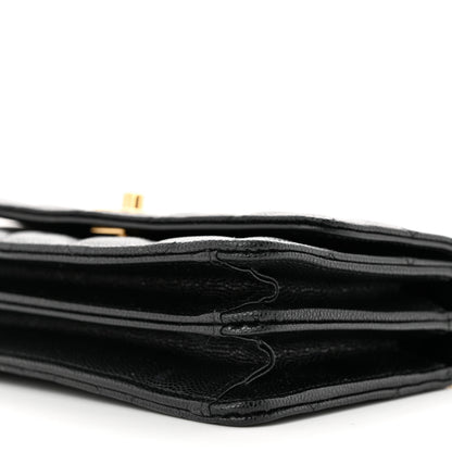 Chanel Shiny Caviar Quilted Flap Charm Wallet On Chain WOC Black 11 of 13