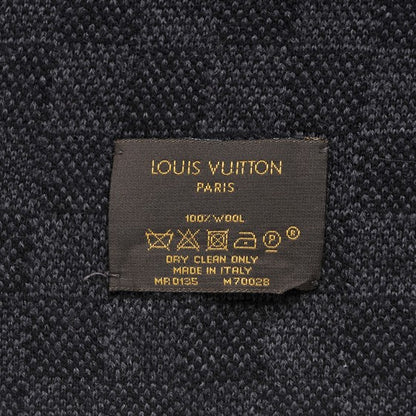 Louis Vuitton Wool Petit Damier Graphite Scarf Black 3 of 4
