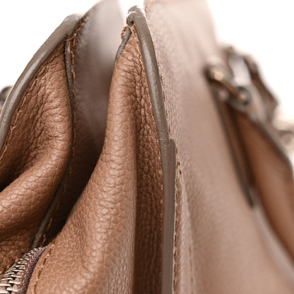 Alexander McQueen Pebbled Calfskin Large Skull Padlock Zip Around Tote Taupe 11 of 14