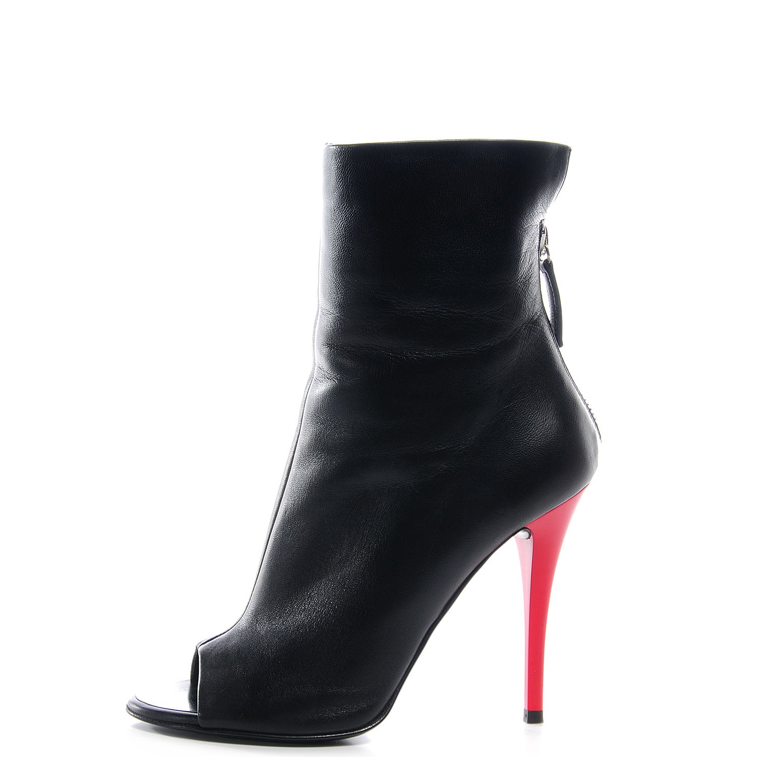 FASHIONPHILE GIUSEPPEZANOTTILeatherColorBlockPeepToeHeels38.5Black 1 of 5