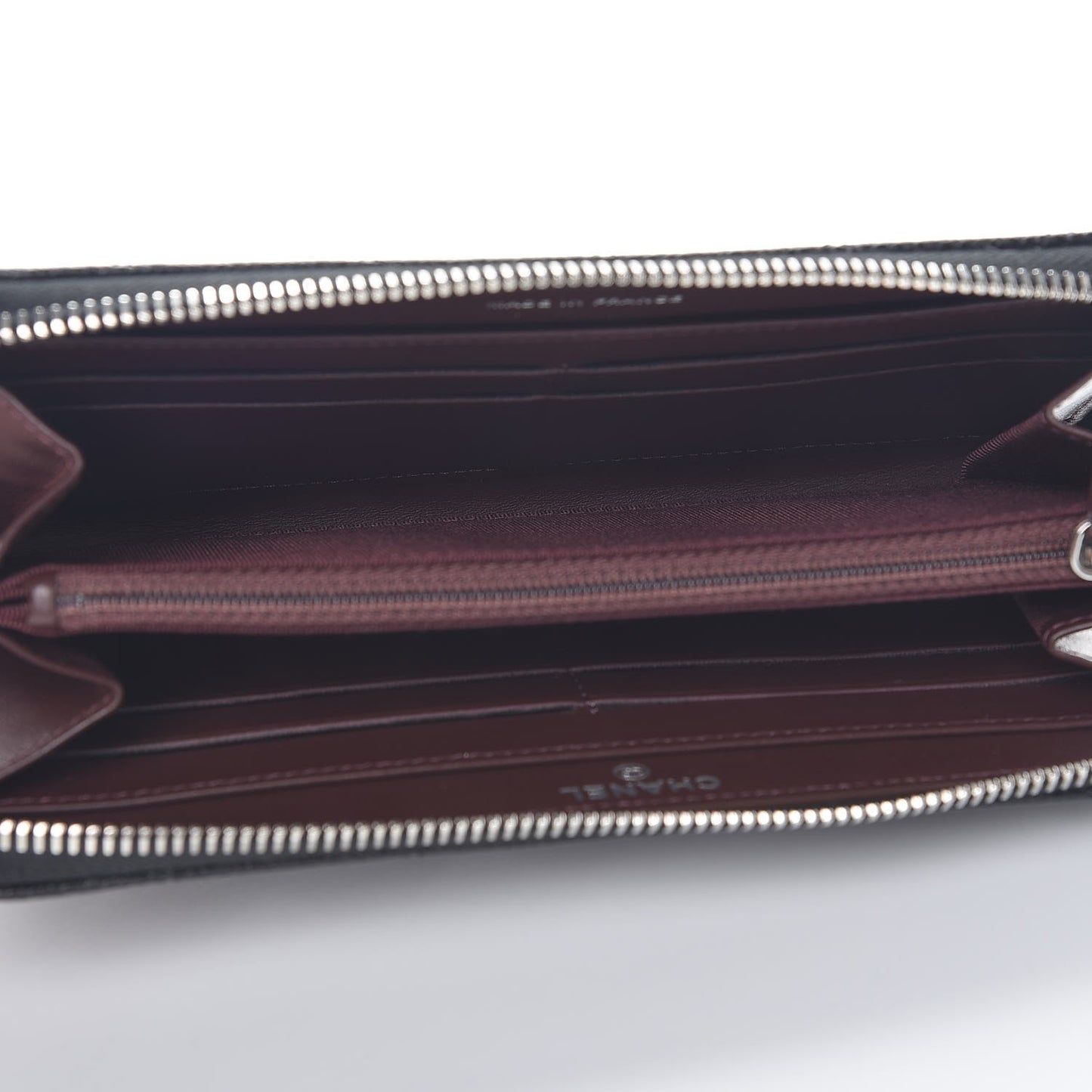 Caviar Quilted Large Gusset Zip Around Wallet Black