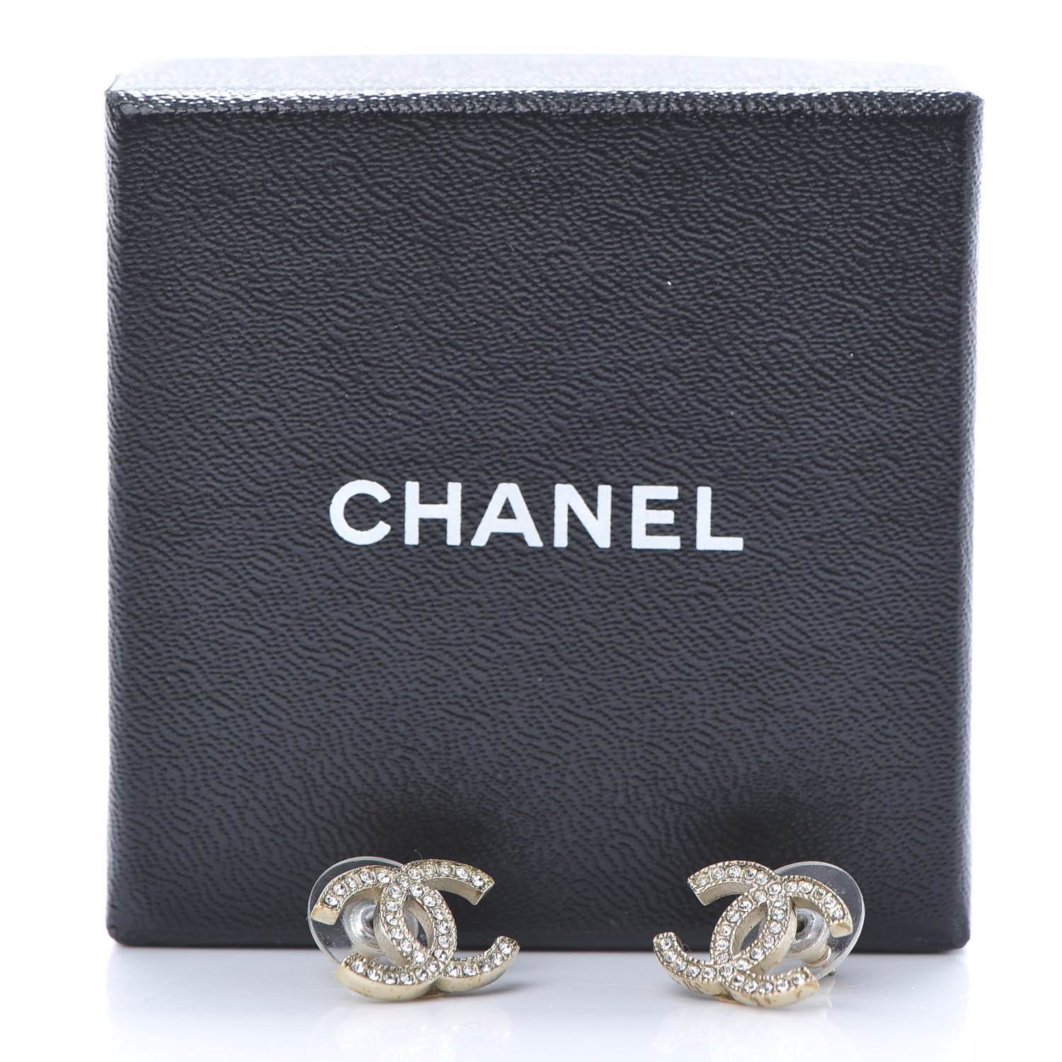 Chanel Crystal CC Earrings Gold 7 of 7