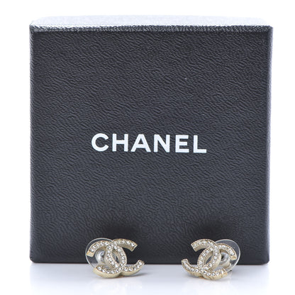 Chanel Crystal CC Earrings Gold 7 of 7