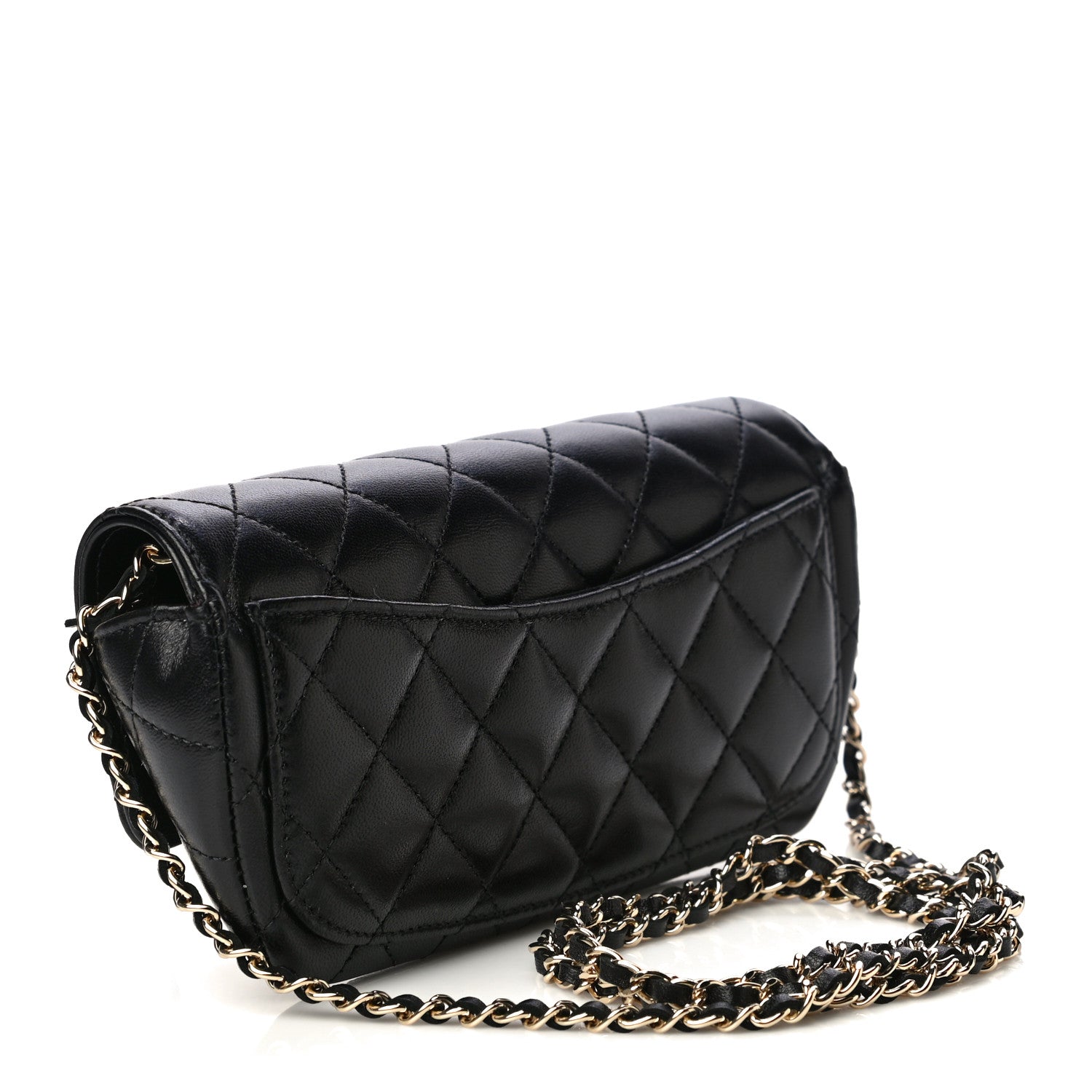 Chanel Lambskin Quilted Glasses Case With Chain Black 2 of 11