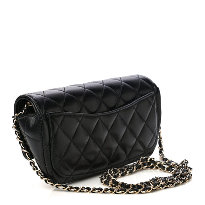 Chanel Lambskin Quilted Glasses Case With Chain Black 2 of 11