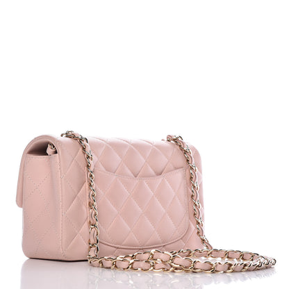 Chanel Lambskin Quilted Mini Rectangular Flap Pink 3 of 10