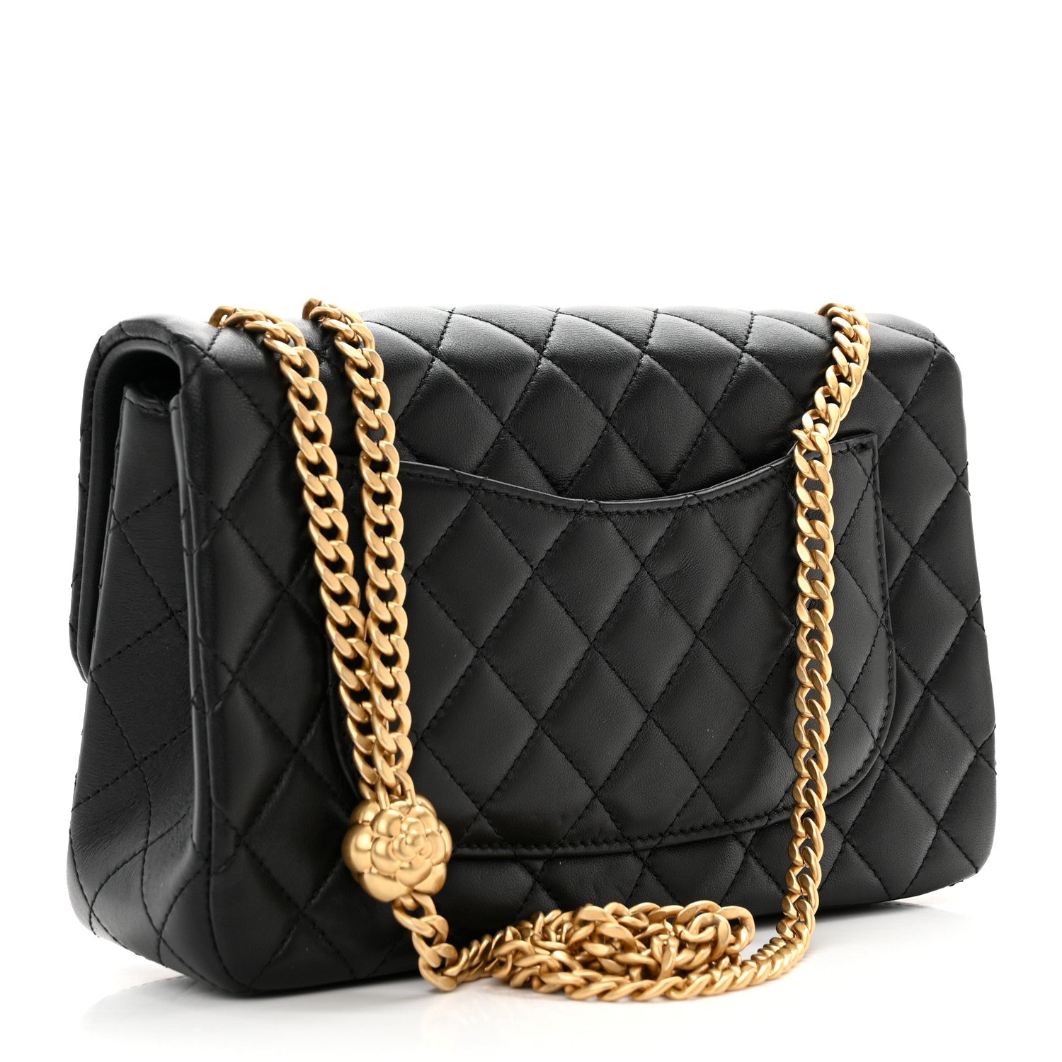 Chanel Lambskin Quilted Small Sweet Camellia Flap Black 3 of 11