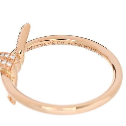 Tiffany 18K Rose Gold Diamond Small Knot Ring 52 6 4 of 5