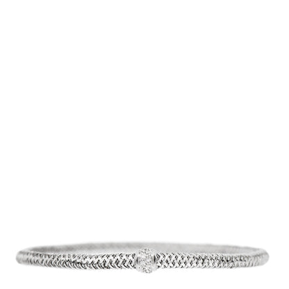 Roberto Coin 18K White Gold Diamond Narrow Primavera Bracelet 1 of 3