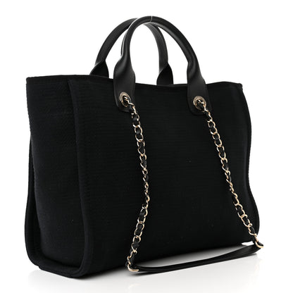 Chanel Mixed Fibers Small Deauville Tote Black 4 of 12