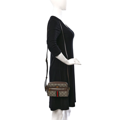 Gucci GG Supreme Monogram Web Mini Ophidia Shoulder Bag Brown 3 of 10