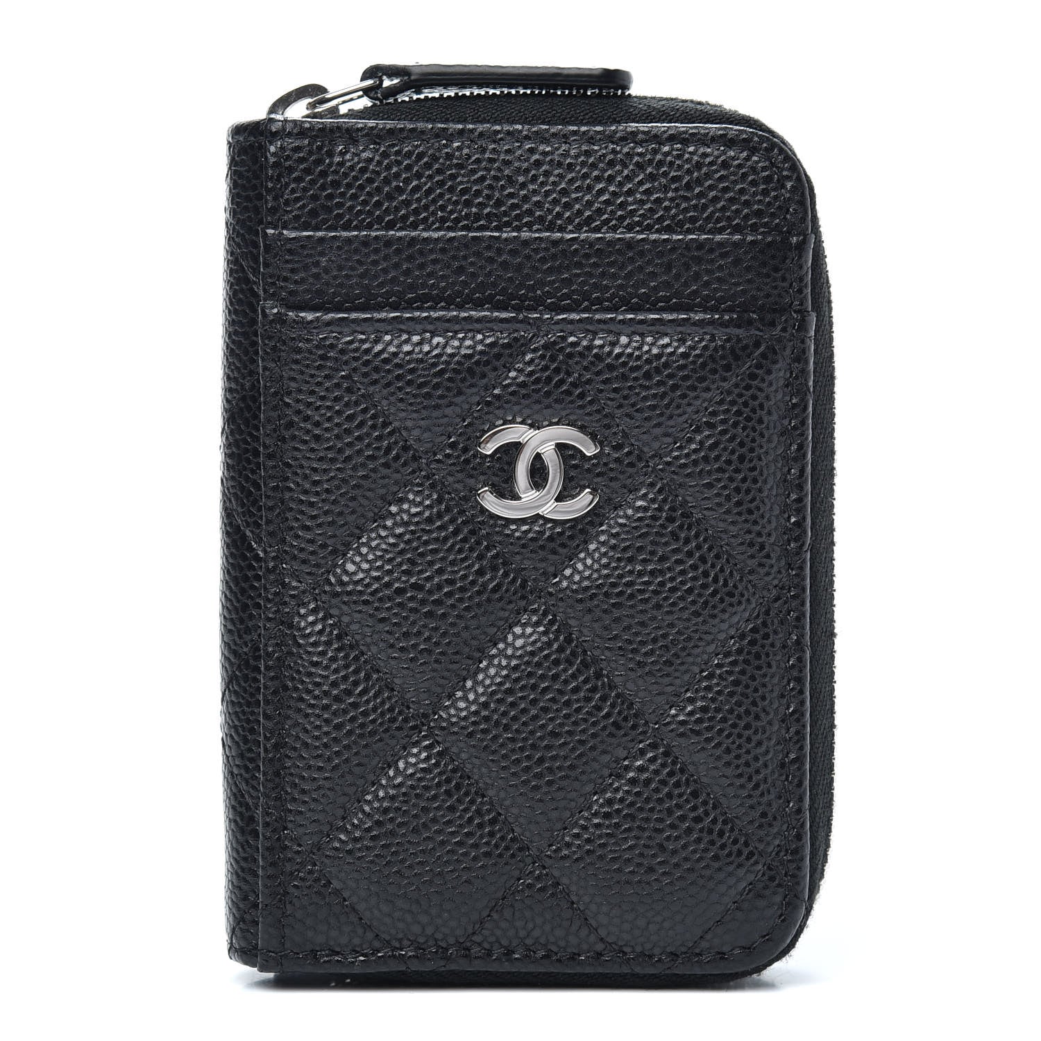 Chanel Caviar Quilted Zip Card Holder Black 1 of 8