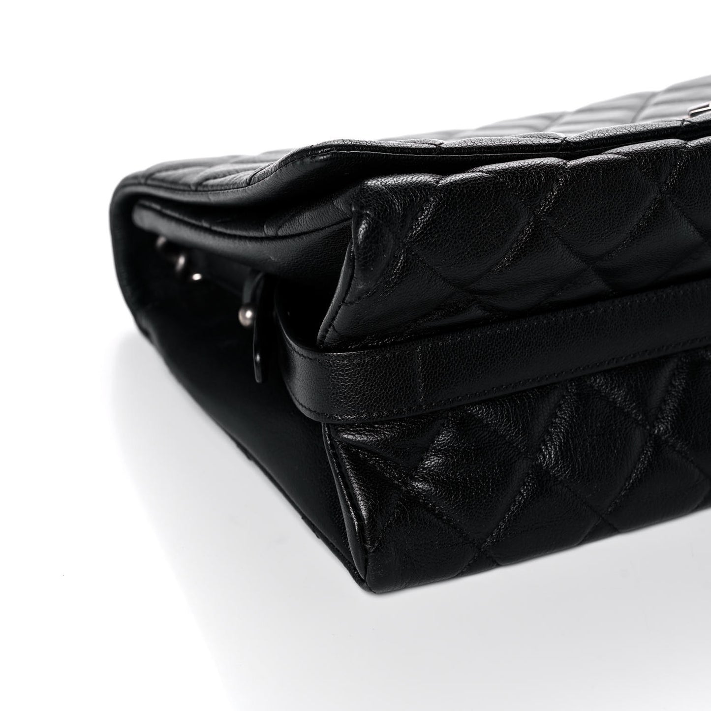 Goatskin Quilted Large City Rock Flap Black