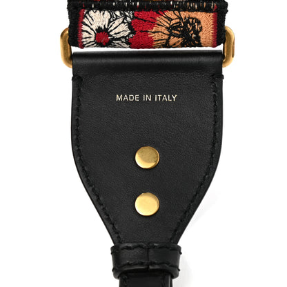 Christian Dior Lambskin Canvas Embroidered Floral Shoulder Strap Multicolor 5 of 5