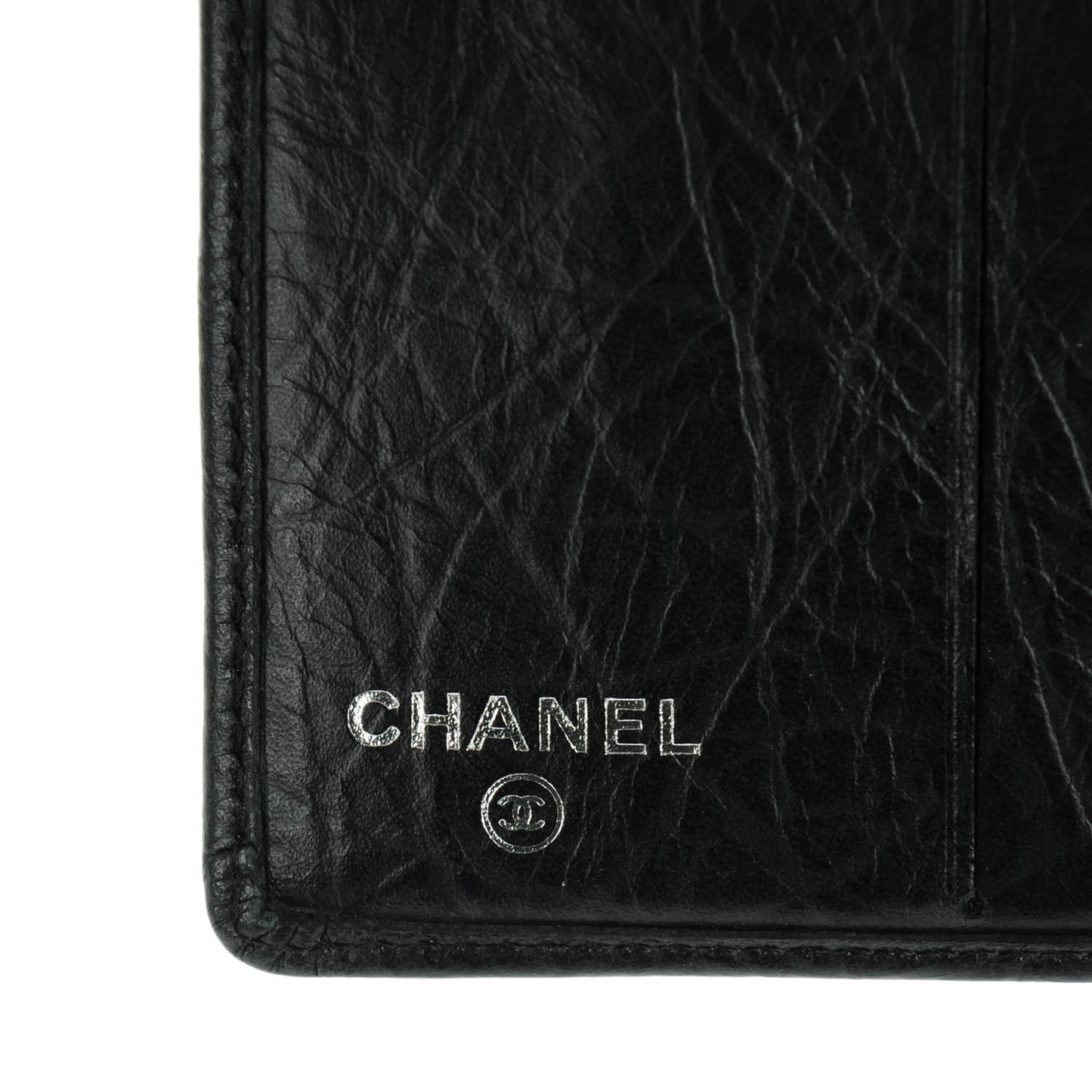 Calfskin Quilted Cambon Bi-Fold Wallet Black