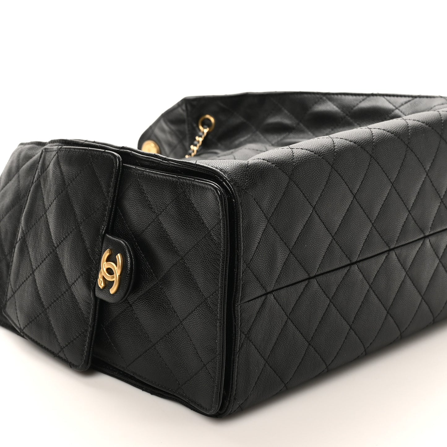 Caviar Quilted Medium Chanel 25 Handbag Black