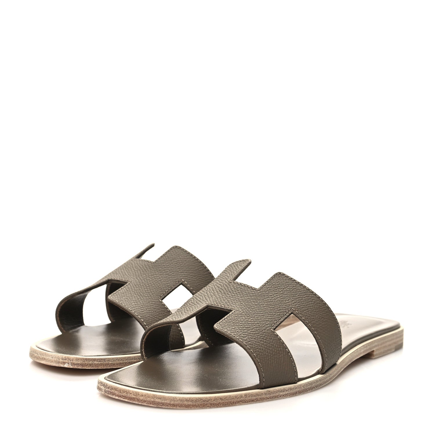Hermes Epsom Oran Sandals 39 Etoupe 3 of 9