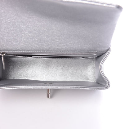 Chanel Metallic Caviar Quilted Mini Top Handle Rectangular Flap Silver 5 of 11