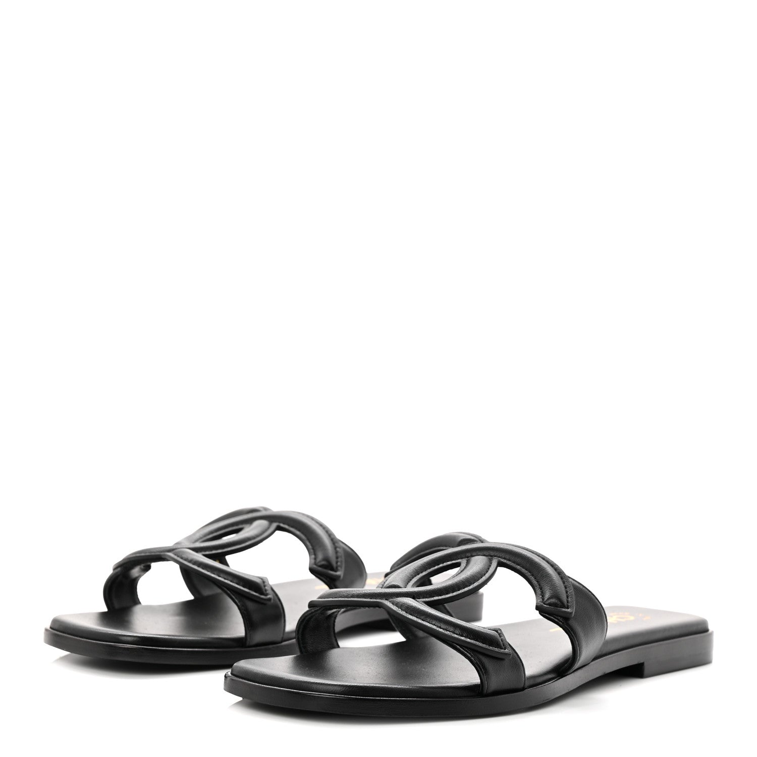 Chanel Lambskin CC Cut Out Mules Sandals 38 Black 4 of 9