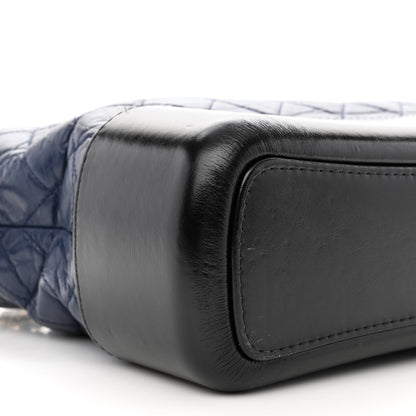 Chanel Aged Calfskin Quilted Medium Gabrielle Hobo Navy Black 10 of 13