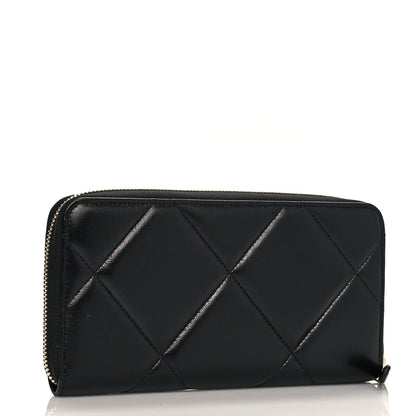 Chanel Lambskin Quilted Chanel 19 Long Zipped Around Wallet Black 3 of 13