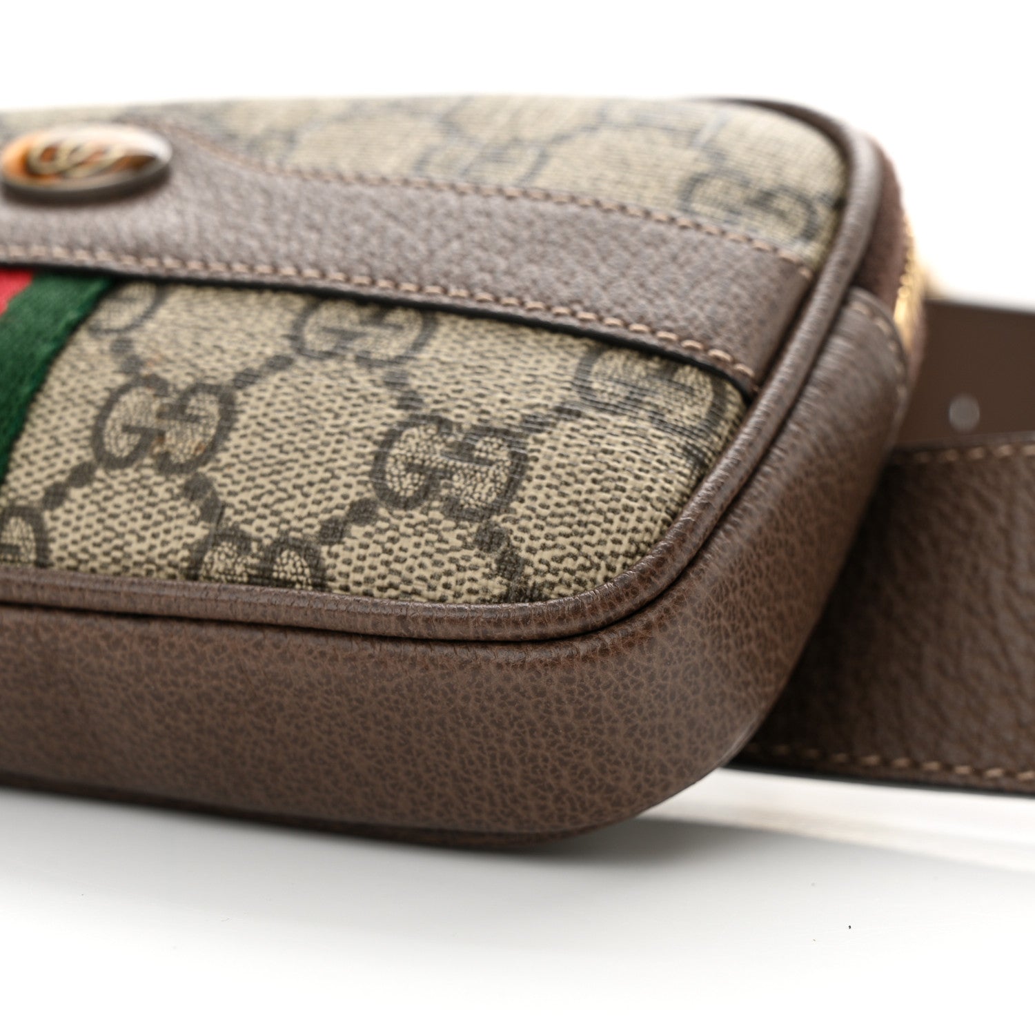 Gucci GG Supreme Monogram Ophidia Belted iPhone Case 95 38 Dark Brown 10 of 10
