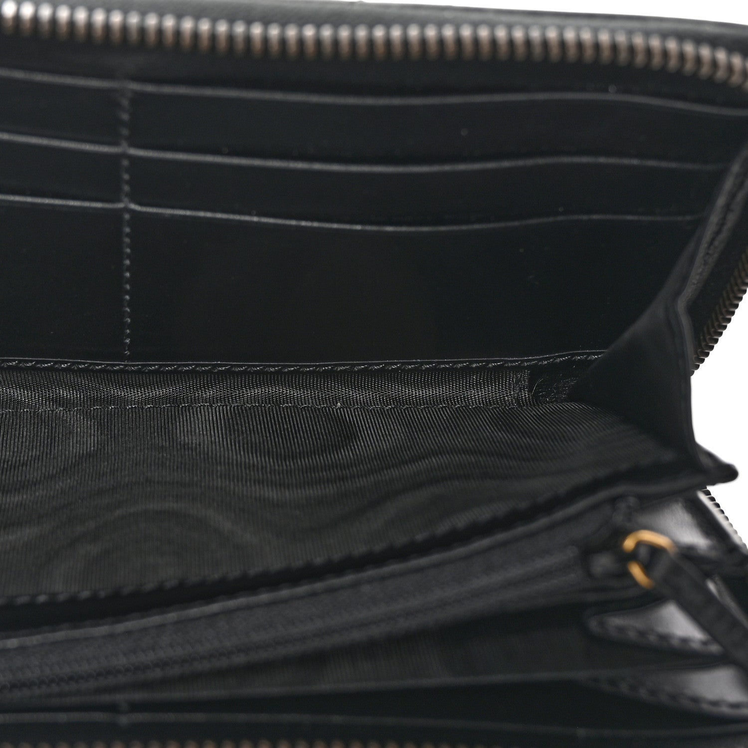 Gucci Calfskin Matelasse GG Marmont Zip Around Wallet Black 5 of 6