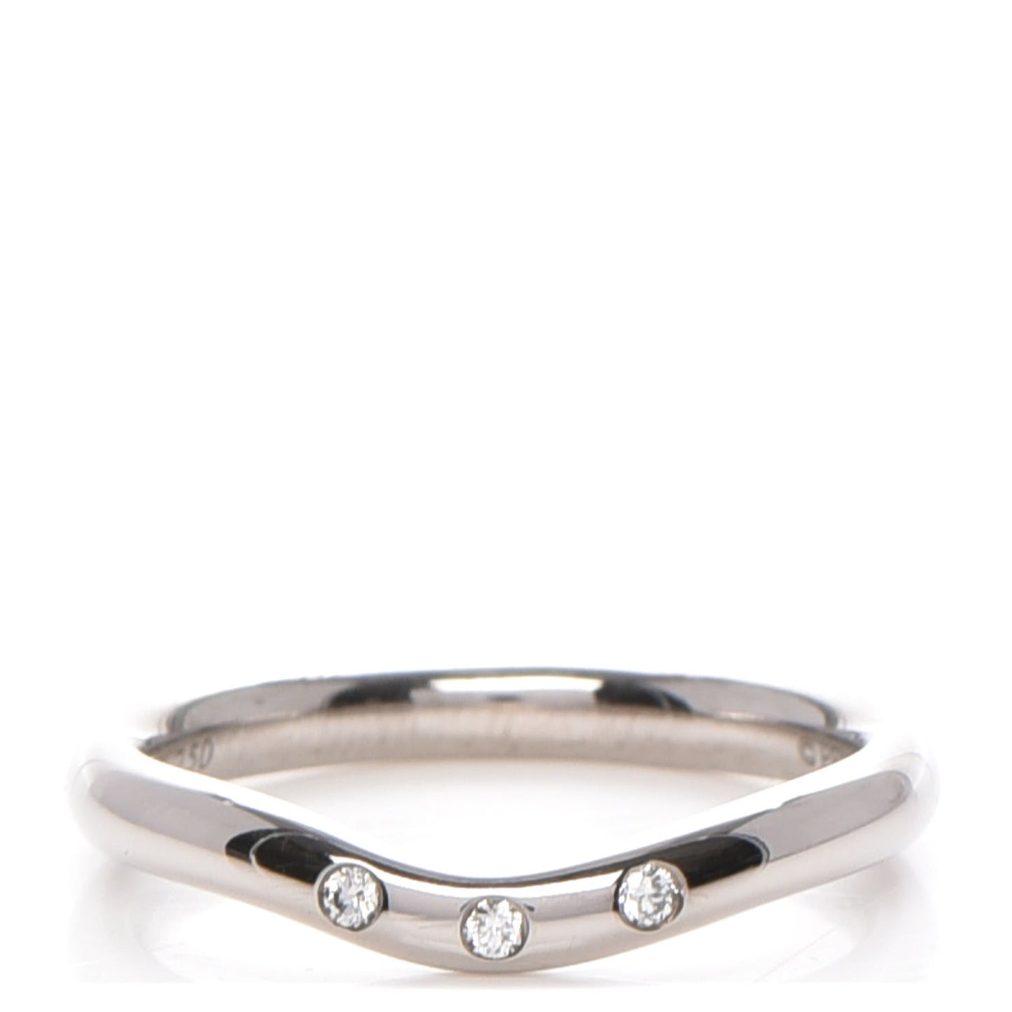 18K White Gold Diamond Elsa Peretti Wedding Band Ring 3