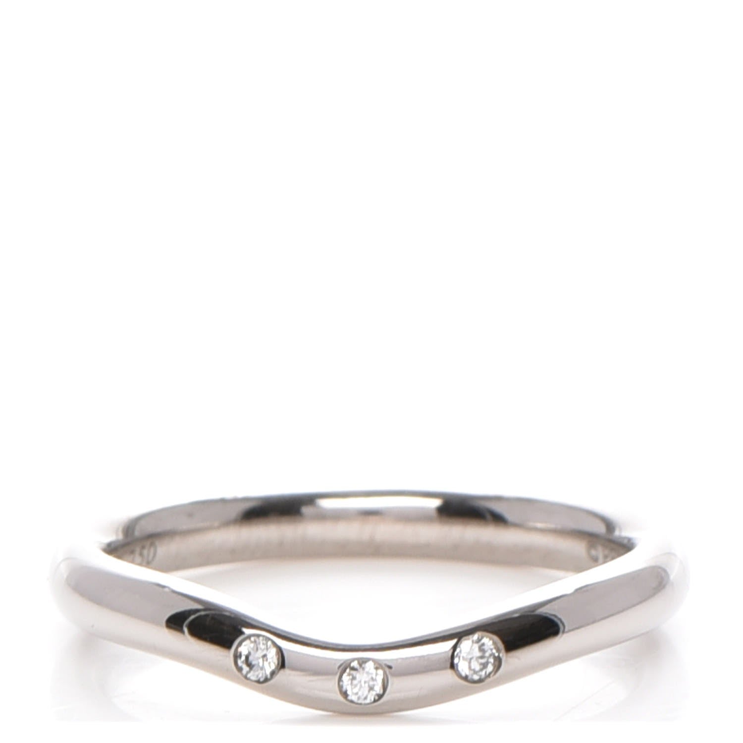 Tiffany 18K White Gold Diamond Elsa Peretti Wedding Band Ring 3 1 of 6