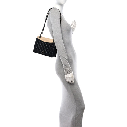 Chanel Calfskin Quilted Ballerine Flap Black Beige 3 of 15