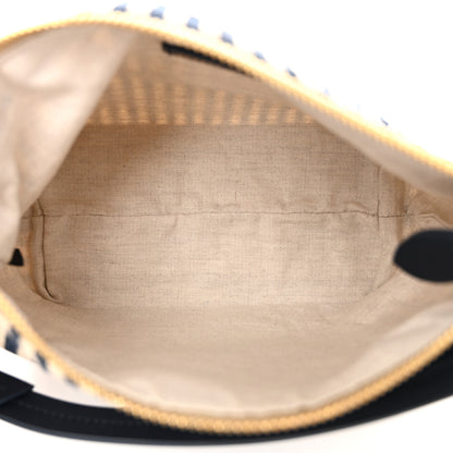 Miu Miu Jacqaurd Striped Pouch Beige Baltic Blue 5 of 10