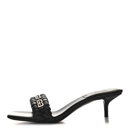Givenchy Woven Lambskin G Chain 50mm Kitten Heel Sandals 39 Black 1 of 8