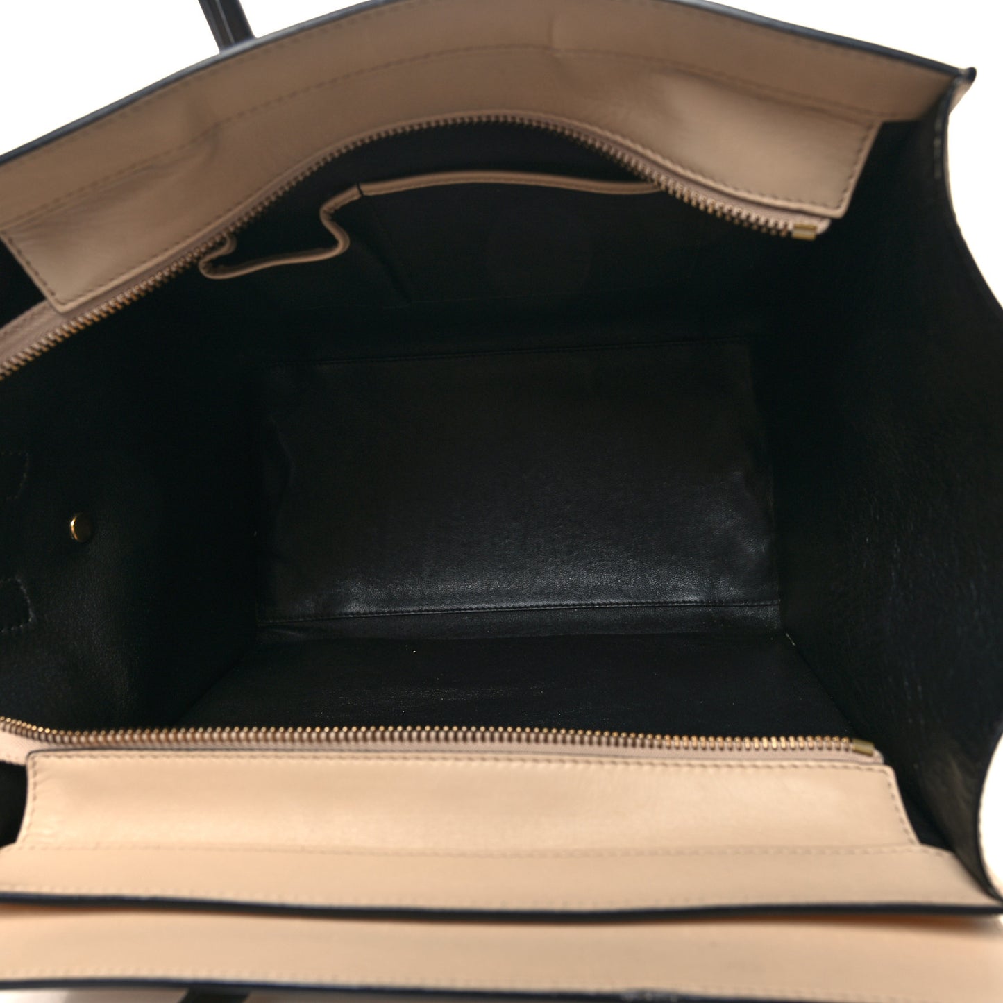 Satin Calfskin Mini Bi-Color Luggage Powder Black