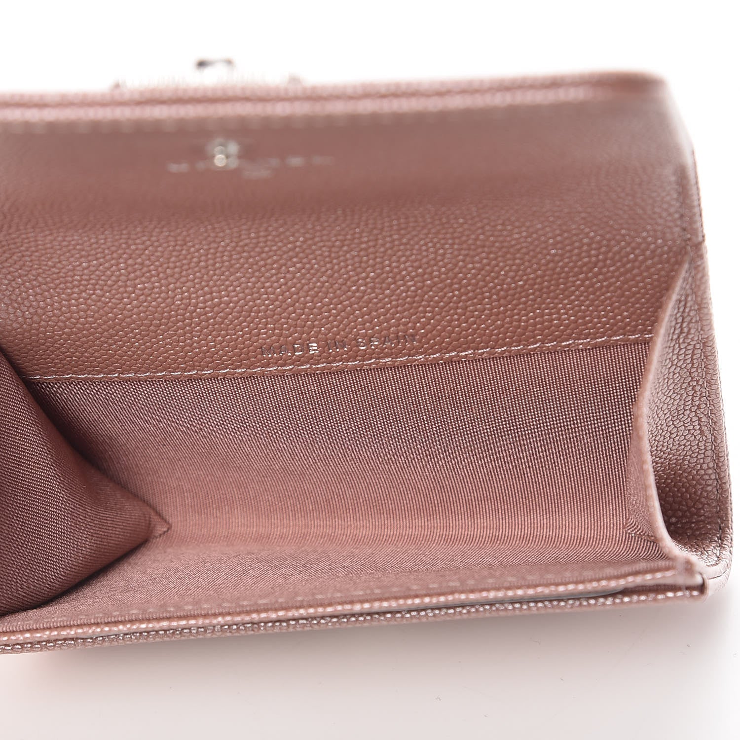 Chanel Metallic Caviar Chevron Quilted Vintage Mademoiselle Card Holder Pink 5 of 9