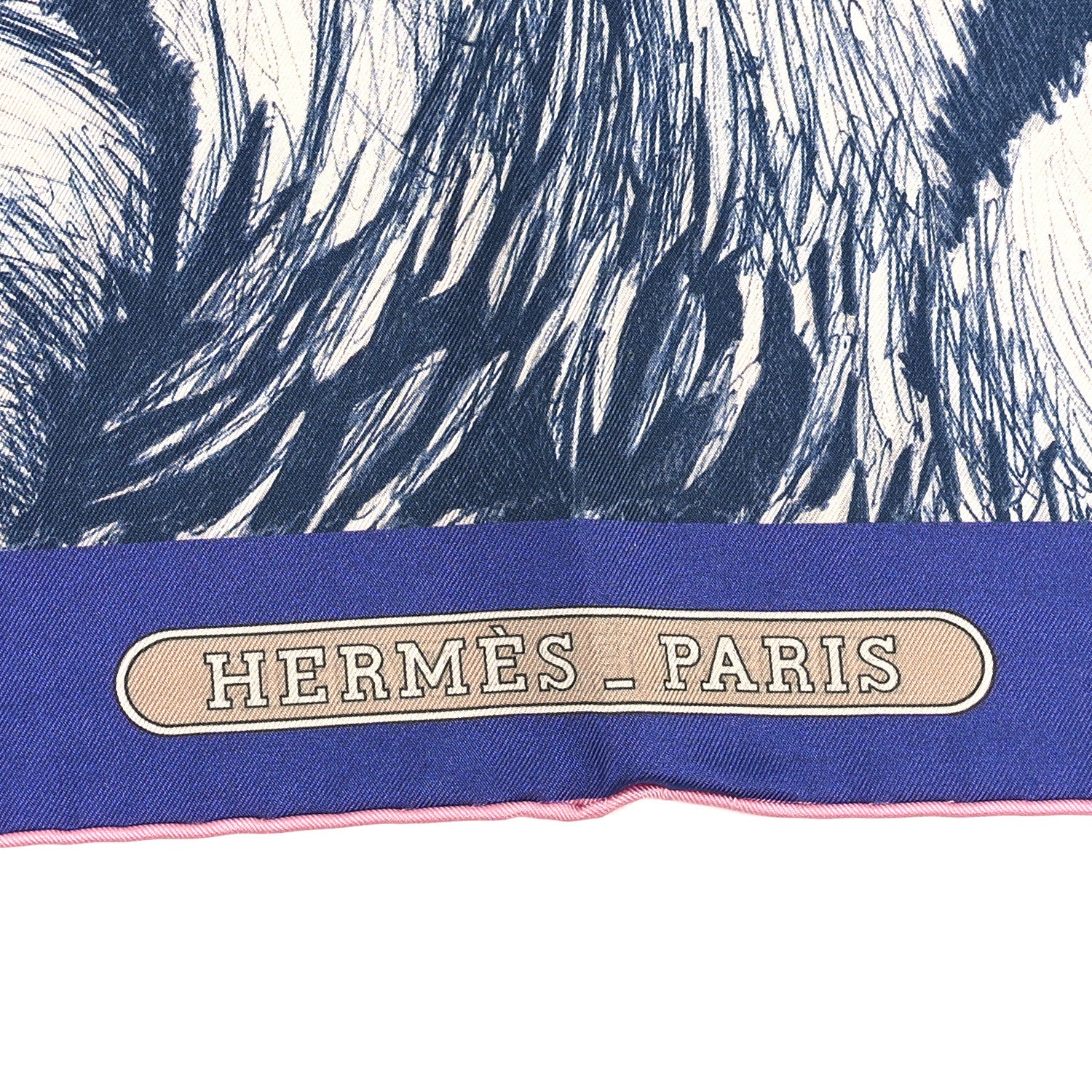 Hermes Silk Tigre Royal Double Face Scarf 90 Rose Bleu Multicolor 3 of 5