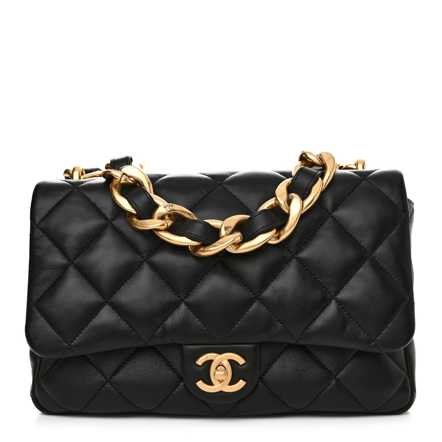 Chanel Lambskin Quilted Large CC Funky Town Flap Black 1 of 10