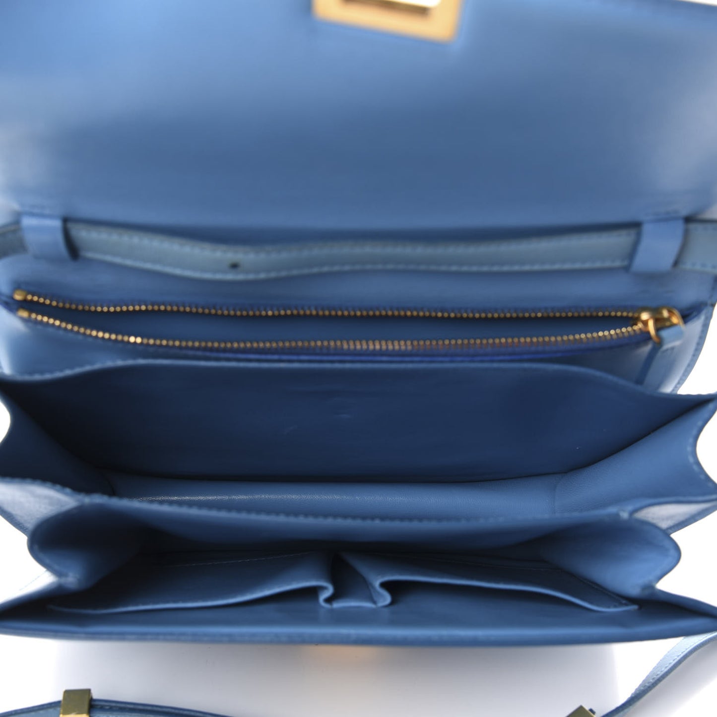 Box Calfskin Medium Classic Box Flap Bag Blue