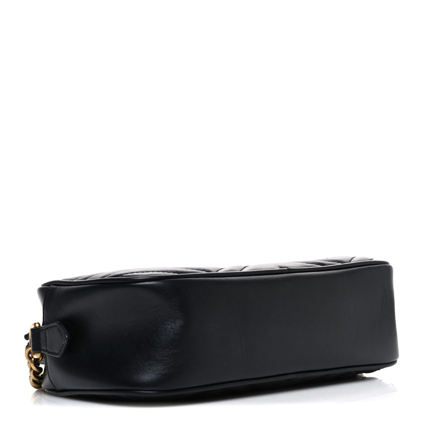 Calfskin Matelasse Small GG Marmont Chain Shoulder Bag Black