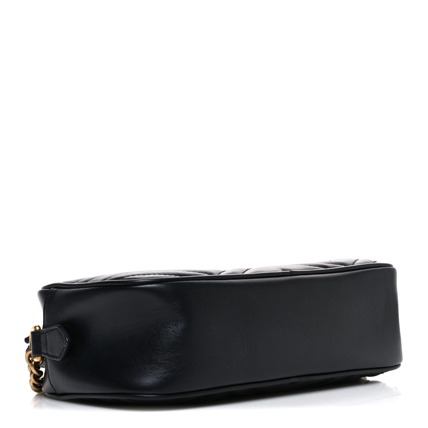 Gucci Calfskin Matelasse Small GG Marmont Chain Shoulder Bag Black 4 of 12