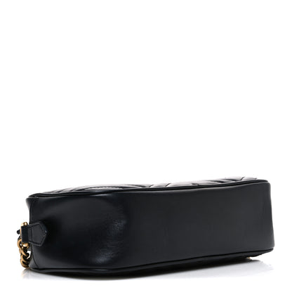 Gucci Calfskin Matelasse Small GG Marmont Chain Shoulder Bag Black 4 of 12