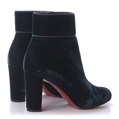 Christian Louboutin Veau Velours Moulamax 85 Booties 38.5 Petrol 4 of 8